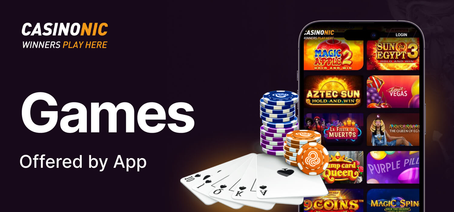 Information about games offered by Casinonic App