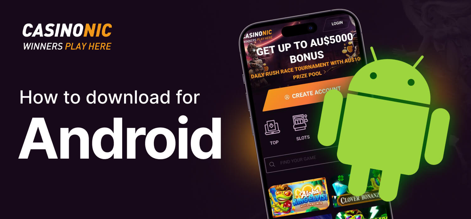Detailed instructions how to download and install Casinonic app for Android 